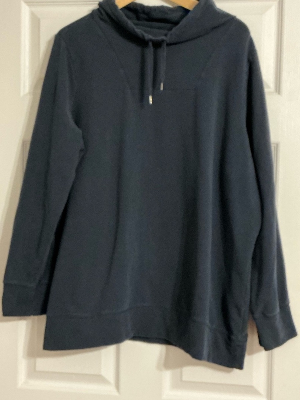 L.L.Bean Plus Size Funnel Neck Navy Pullover Shirt